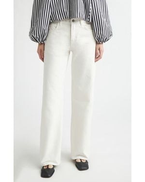 Nackiyé Uptown Cotton Denim Straight Leg Jeans - White