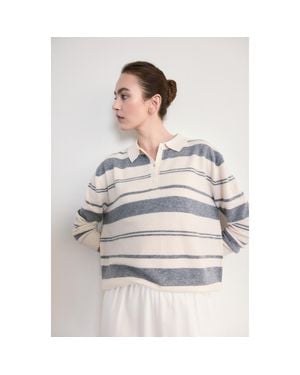 ALMINA CONCEPT Lightweight Wool Polo - Gray