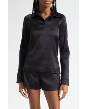 JW Anderson Long Sleeve Polo Top - Black