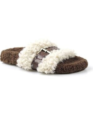 Zigi Everett Faux Fur Slide Sandal - Metallic