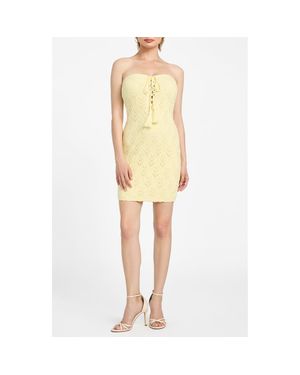 Guess Isabella Strapless Sweater Dress - Yellow