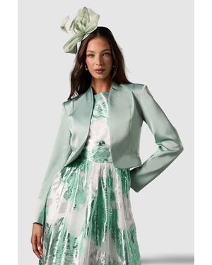 Coast Crop Satin Jacket - Green