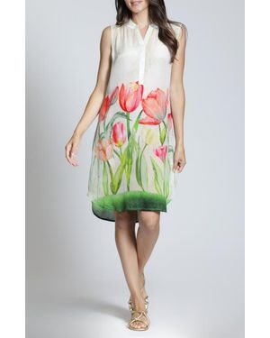 Apny Sleeveless Shift Dress - Green