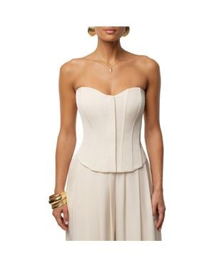 JLUXLABEL Viiv Satin Strapless Bustier Top - Natural