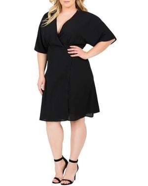 Standards & Practices Candice Georgette Wrap Dress - Black