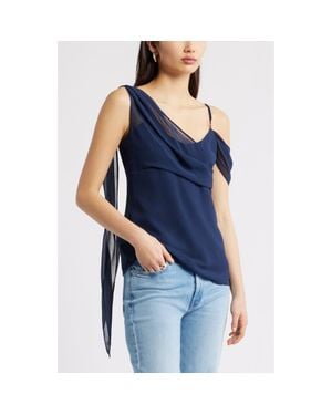 Open Edit Drape Scarf Top - Blue