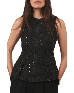 Mint Velvet Embellished Backless Waistcoat - Black