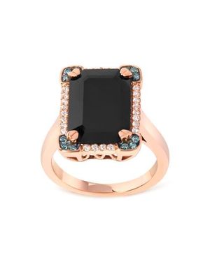 Haus of Brilliance 14K Onyx & 1/5 Ct Diamond Halo Cocktail Ring - Black
