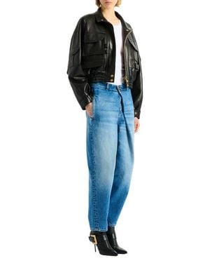 Balmain Lambskin Bomber Jacket - Blue