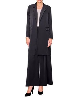 MELLODAY Long Crepe Blazer - Blue