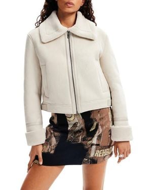 Desigual Montreal Faux Shearling Jacket - Natural