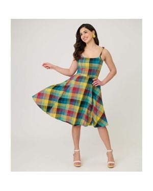Unique Vintage 1950S Bobbie Swing Dress - Blue