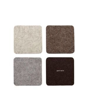 Graf & Lantz Bierfilzl Merino Wool Square Coaster Solid 4 Pack - White