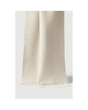 Brunello Cucinelli Wool And Cashmere Knit Scarf - Natural