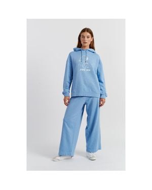 Chinti & Parker Snoopy Graphic Jog On Cotton Hoodie - Blue