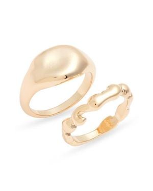 Open Edit Set Of Two Organic Shape Rings - Metallic