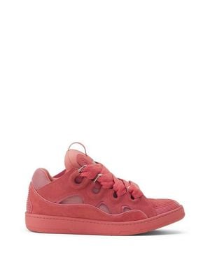 Lanvin Curb Monochrome Suede Sneakers - Red
