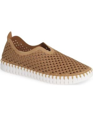 Ilse Jacobsen Tulip 139 Perforated Slip-on Sneaker - Brown