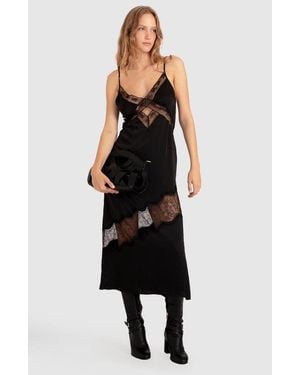 Belle & Bloom Heavenly Bodies Lace Slip Dress - Black