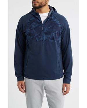 G/FORE Hybrid Quarter Zip Golf Hoodie - Blue