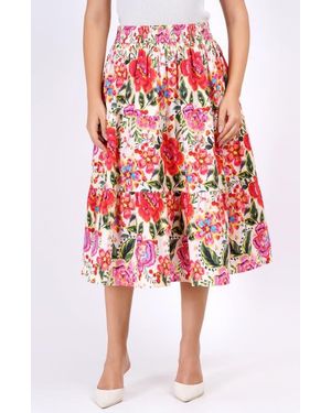 Leota Evelyn Tiered Midi Skirt