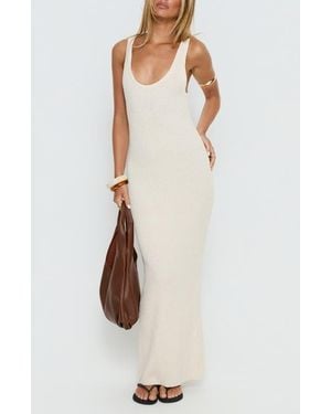 Princess Polly Imirisa Scoop Neck Knit Maxi Dress - White