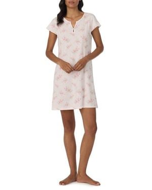 Ralph Lauren Print Short Sleeve Nightgown - White