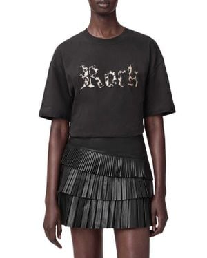 AllSaints Rock Etta Cotton T-Shirt - Black