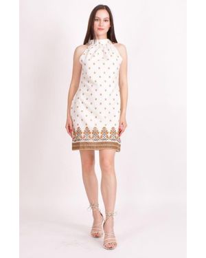 Ras Hazie Halter Cotton Mini Dress - White