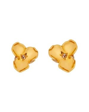 Oscar de la Renta Flower Earrings - Yellow