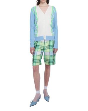 Anna Sui Capri Plaid Shorts - Green