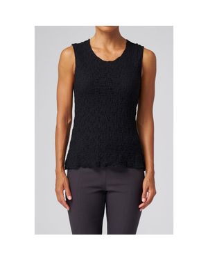Franne Golde Doheny Textured Sleeveless Top - Black