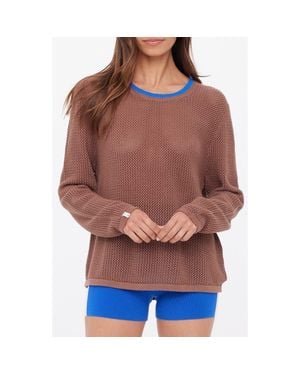 The Upside Avalon Bayli Organic Cotton Knit Sweatshirt - Brown