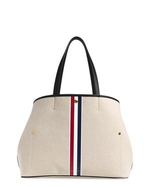 Thom Browne Stripe Cotton Canvas Tote - Multicolor