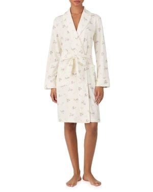 Ralph Lauren Floral Monogram Cotton Robe - White