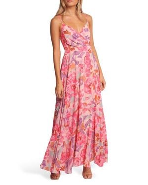 Petal & Pup Madilyn Floral Sleeveless Maxi Dress - Red