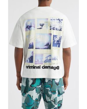 Criminal Damage Polaroid Graphic T-Shirt - White