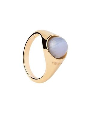 Pdpaola Agate Moon Ring - Blue