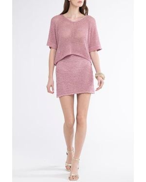 Sunday Saint Tropez Livia Crochet Cover-Up Mini Skirt - Pink