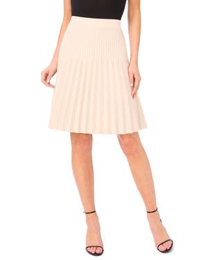 Halogen® Pleated Knit Skirt - Natural