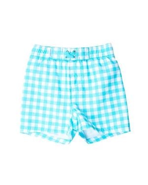 RuggedButts Baby/Toddler Boys Upf50+ Gingham Swim Trunks - Blue