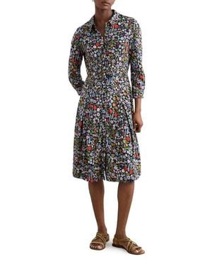 Seasalt Cornwall Cudden Print Organic Cotton Blend Midi Dress - Black