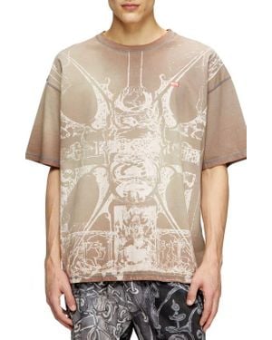 DIESEL T-Boxt-T13 Bleach Print T-Shirt - Natural