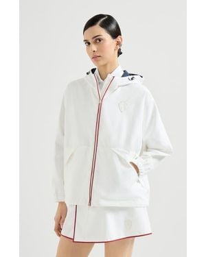 Brunello Cucinelli Hooded Outerwear Jacket With Logo - White