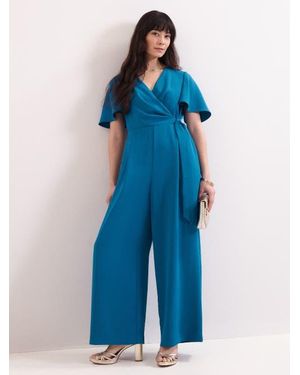 Phase Eight Julissa V-Neck Jumpsuit - Blue