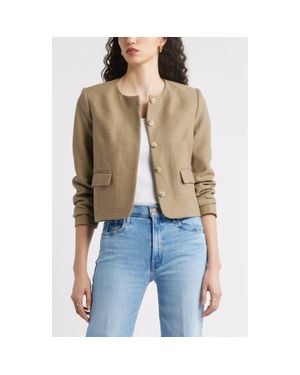 Nordstrom Textured Collarless Jacket - Natural