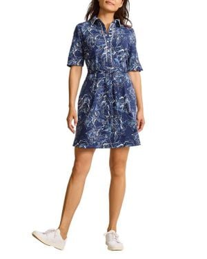 Tommy Bahama Aubrey Sapphire Tie Waist Shirtdress - Blue
