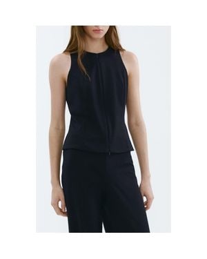 Mango Fitted Zip Vest - Blue