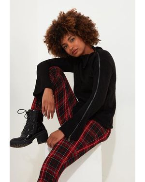 Joe Browns Asymmetrical Zip Neck Pullover Sweater - Black