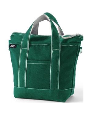Lands' End Zip Top Canvas Tote Bag - Green